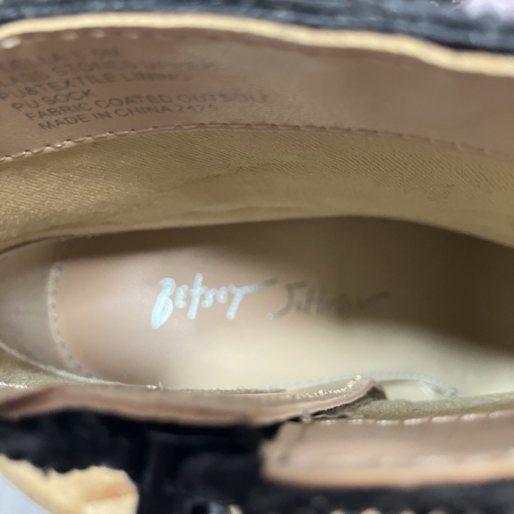 Betsey Johnson‎ Rhinestone Ankle Boots Women's Size 8 Black Chunky Heel Sparkly - Picture 10 of 12